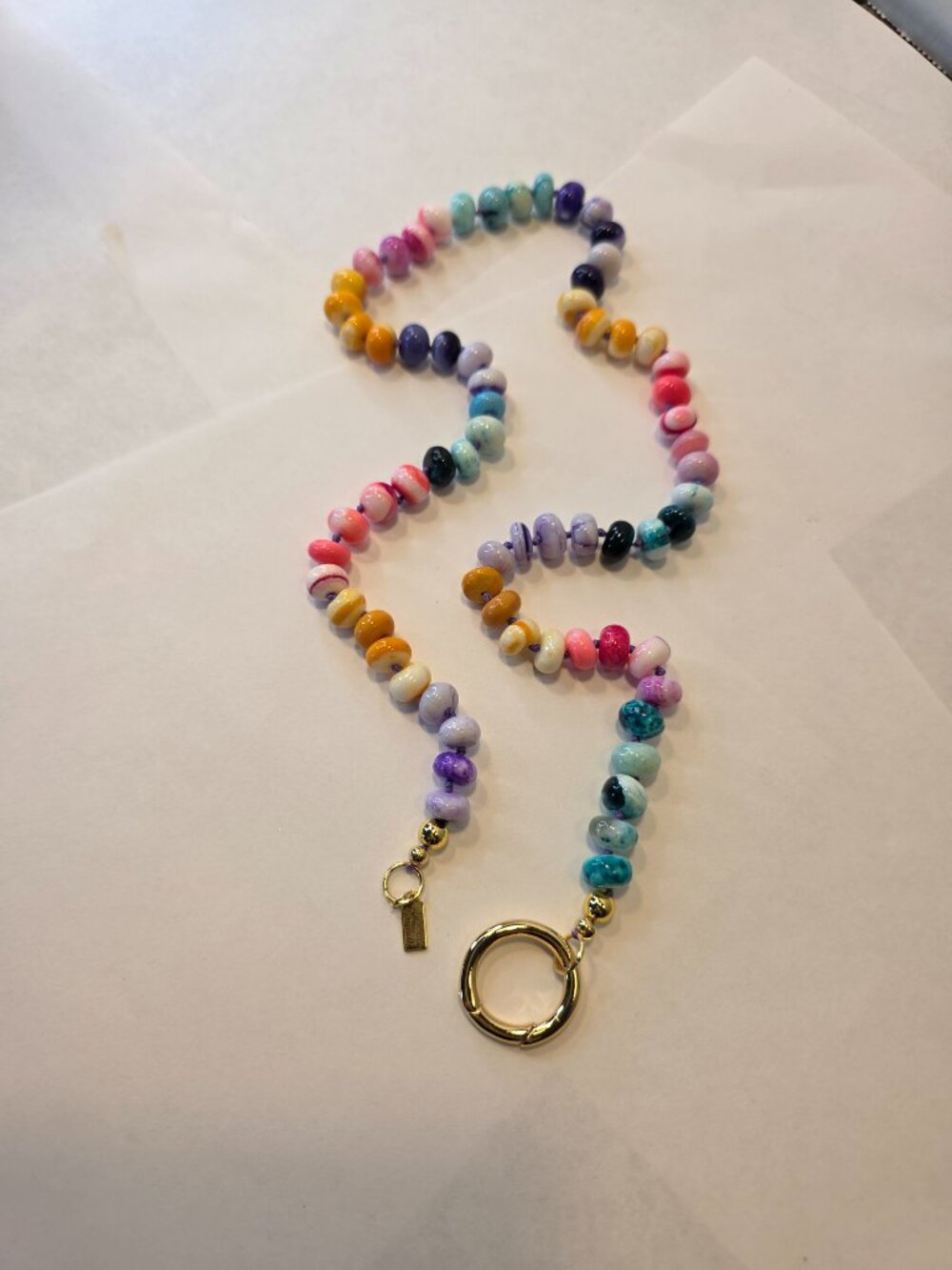Hand-tied Opal Smooth Bead Necklace by Fucci Minnulli - Picture 5 of 5